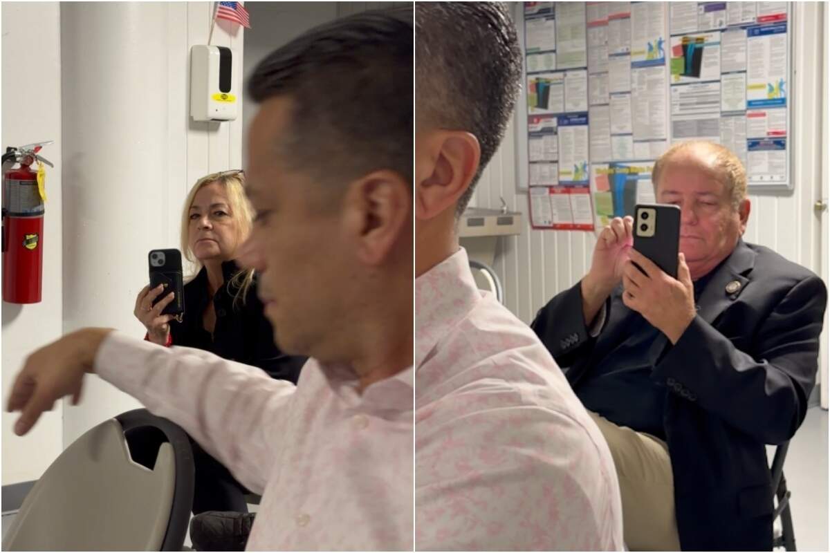Both Mariela Gabela, wife of Commissioner Miguel Angel Gabela, and Jose Sanchez-Gronlier, Gabela’s city-funded attorney, were also filming during the Aug. 13 meeting.